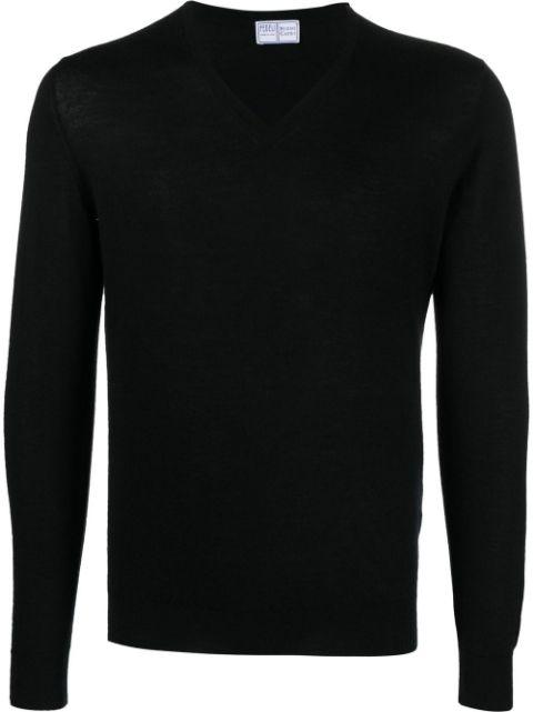v-neck long-sleeve jumper by FEDELI