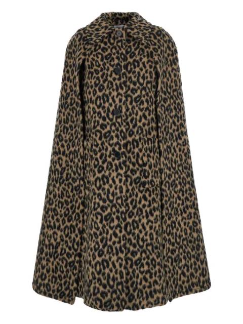 leopard-print buttoned cape by FEDERICA BOMBACI