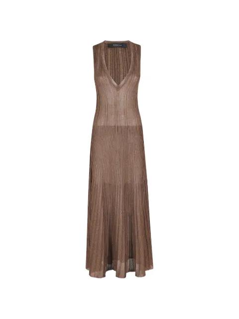 V-neck pleated midi dress by FEDERICA TOSI