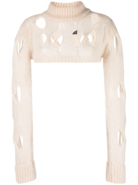 cropped cut-out knitted top by FEDERICA TOSI