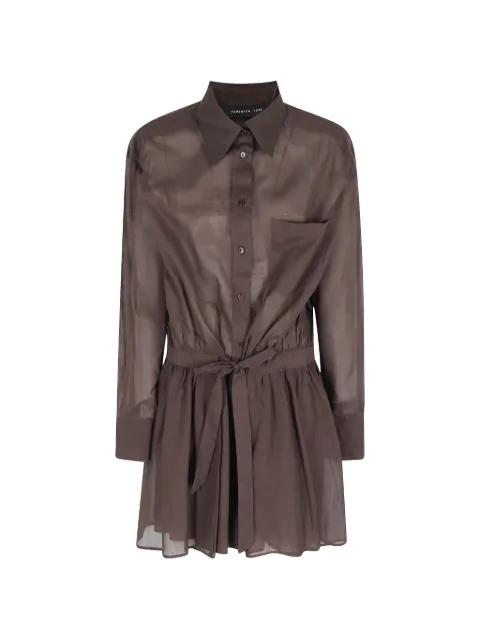 drawstring-waist cotton-muslin mini dress by FEDERICA TOSI
