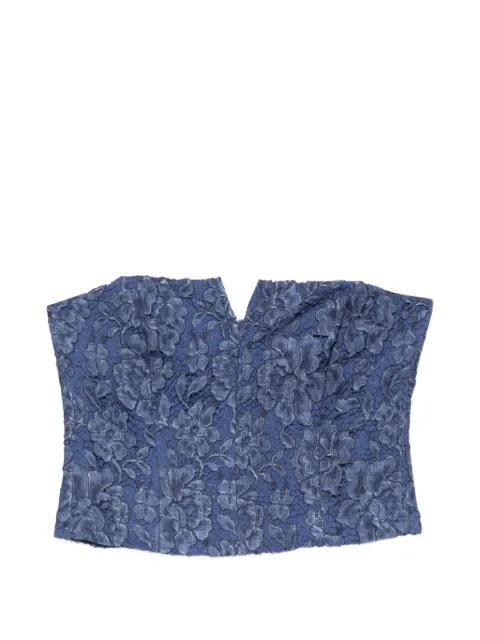 floral-lace strapless top by FEDERICA TOSI