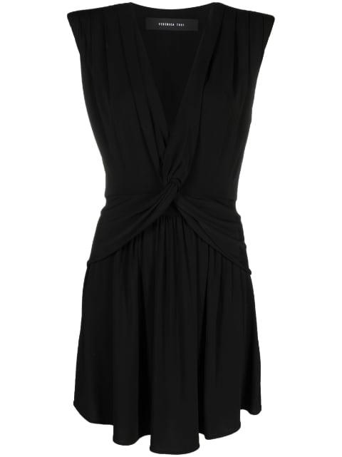 knot-detail V-neck dress by FEDERICA TOSI