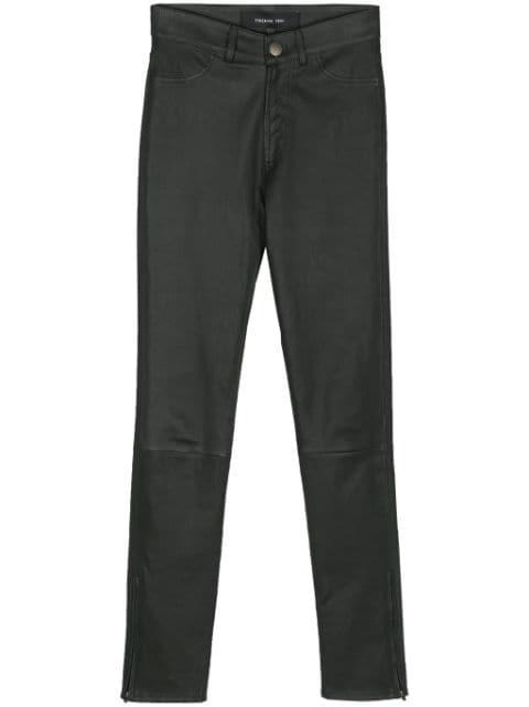 mid-rise leather skinny trousers by FEDERICA TOSI