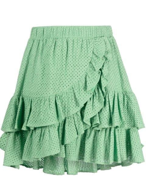 perforated ruffled cotton skirt by FEDERICA TOSI
