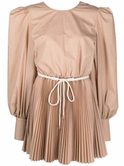 puff-shoulder pleated dress by FEDERICA TOSI