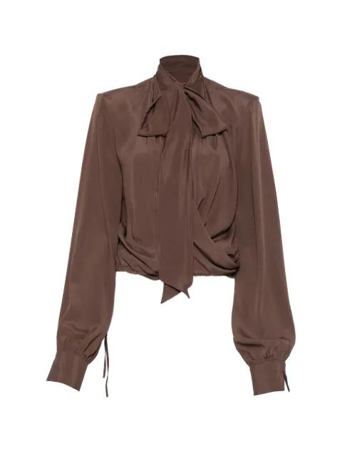 pussy-bow wrap-style blouse by FEDERICA TOSI