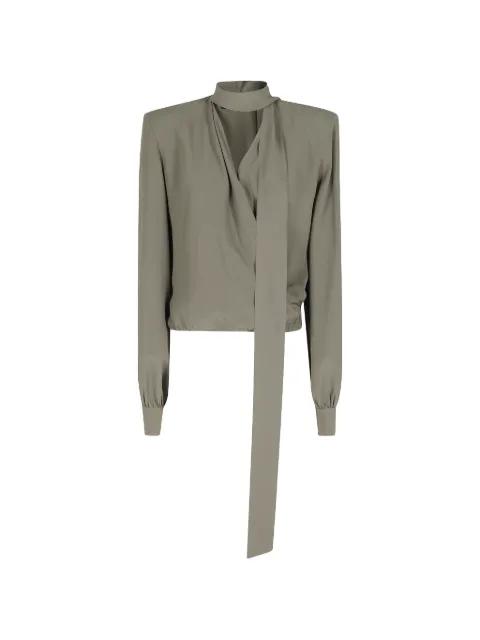 scarf-detail wrap blouse by FEDERICA TOSI