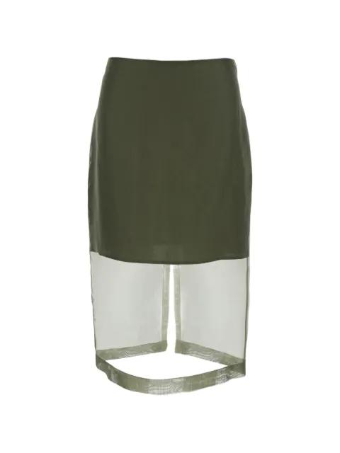 sheer-panel midi skirt by FEDERICA TOSI
