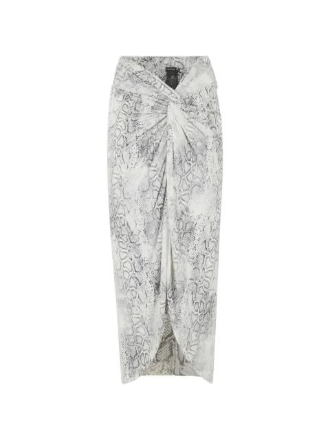 snake-print knotted beach cover-up skirt by FEDERICA TOSI