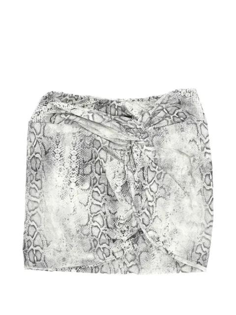 snake-print knotted mini skirt by FEDERICA TOSI