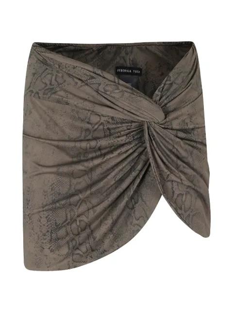 snake-print knotted skirt by FEDERICA TOSI