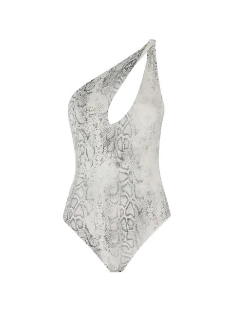 snake-print one-shoulder swimsuit by FEDERICA TOSI
