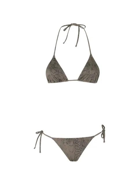 snake-print triangle bikini by FEDERICA TOSI