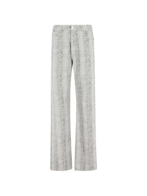 snakeskin straight jeans by FEDERICA TOSI