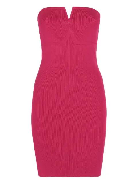 strapless ribbed bodycon mini dress by FEDERICA TOSI