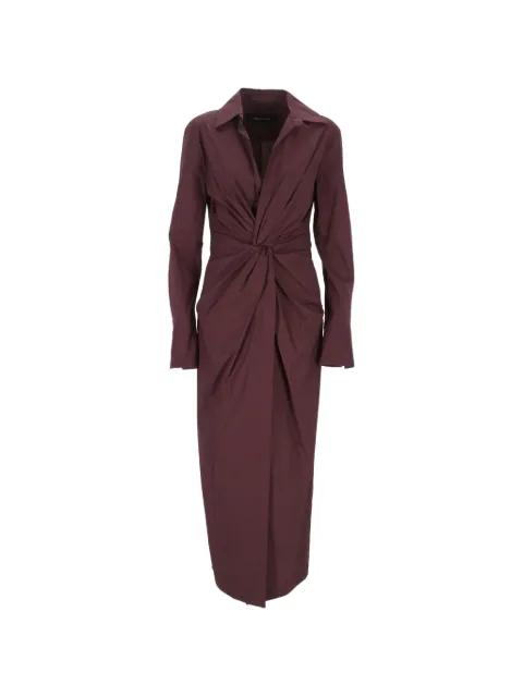 twist-detail long-sleeve midi dress by FEDERICA TOSI