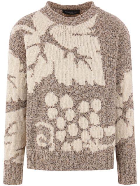 Grape intarsia-knit jumper by FEDERICO CINA