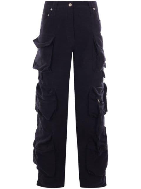 Moleskin mid-rise cargo jeans by FEDERICO CINA