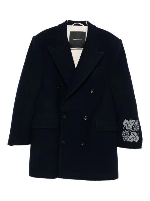 double-breasted embroidered-cuff blazer by FEDERICO CINA