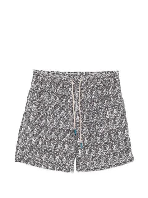 coral-print drawstring swim shorts by FEFE