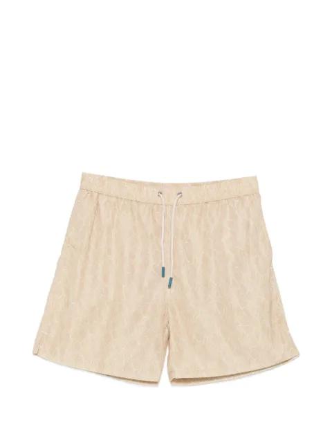 leaf-print drawstring swim shorts by FEFE