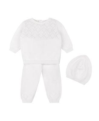 Unisex Lux Pointelle Knit Set w/Hat - Baby by FELTMAN BROTHERS