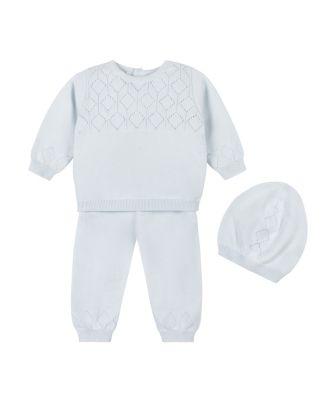 Unisex Lux Pointelle Knit Set w/Hat - Baby by FELTMAN BROTHERS