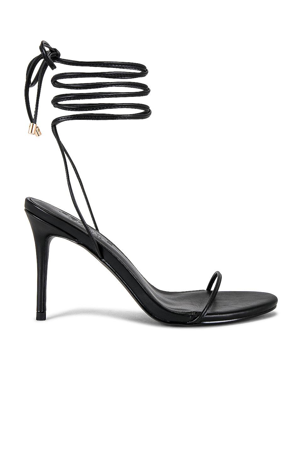 FEMME LA 3.0 Barely There Lace Up Heel in Black by FEMME LA