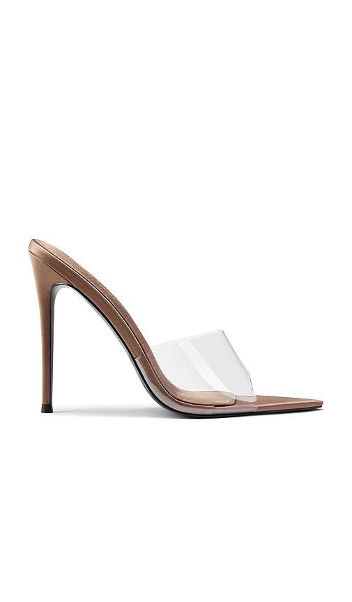 FEMME LA Gianni Satin Mule in Brown by FEMME LA