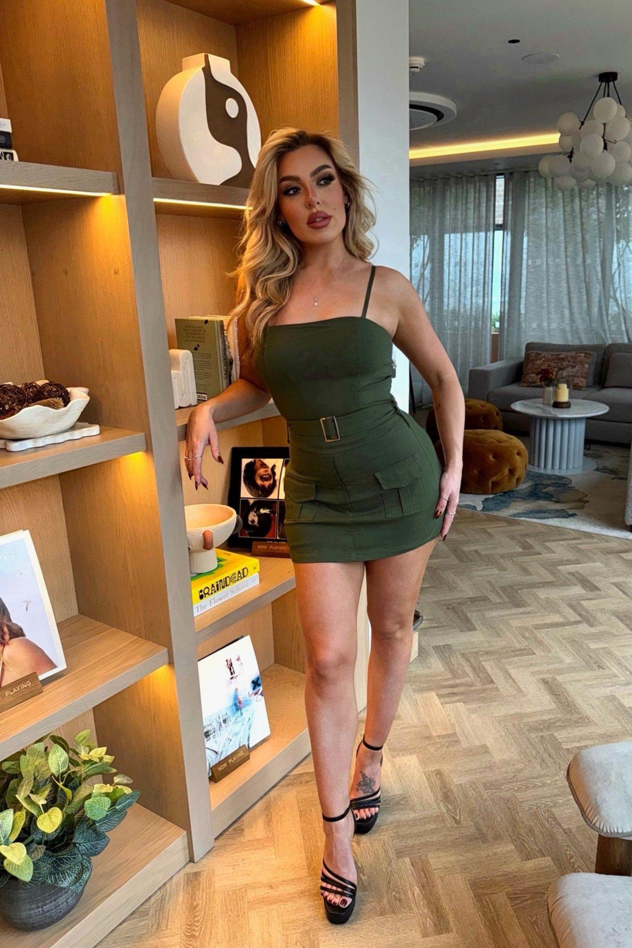 Cargo Pocket Belted Skort Playsuit by FEMME LUXE