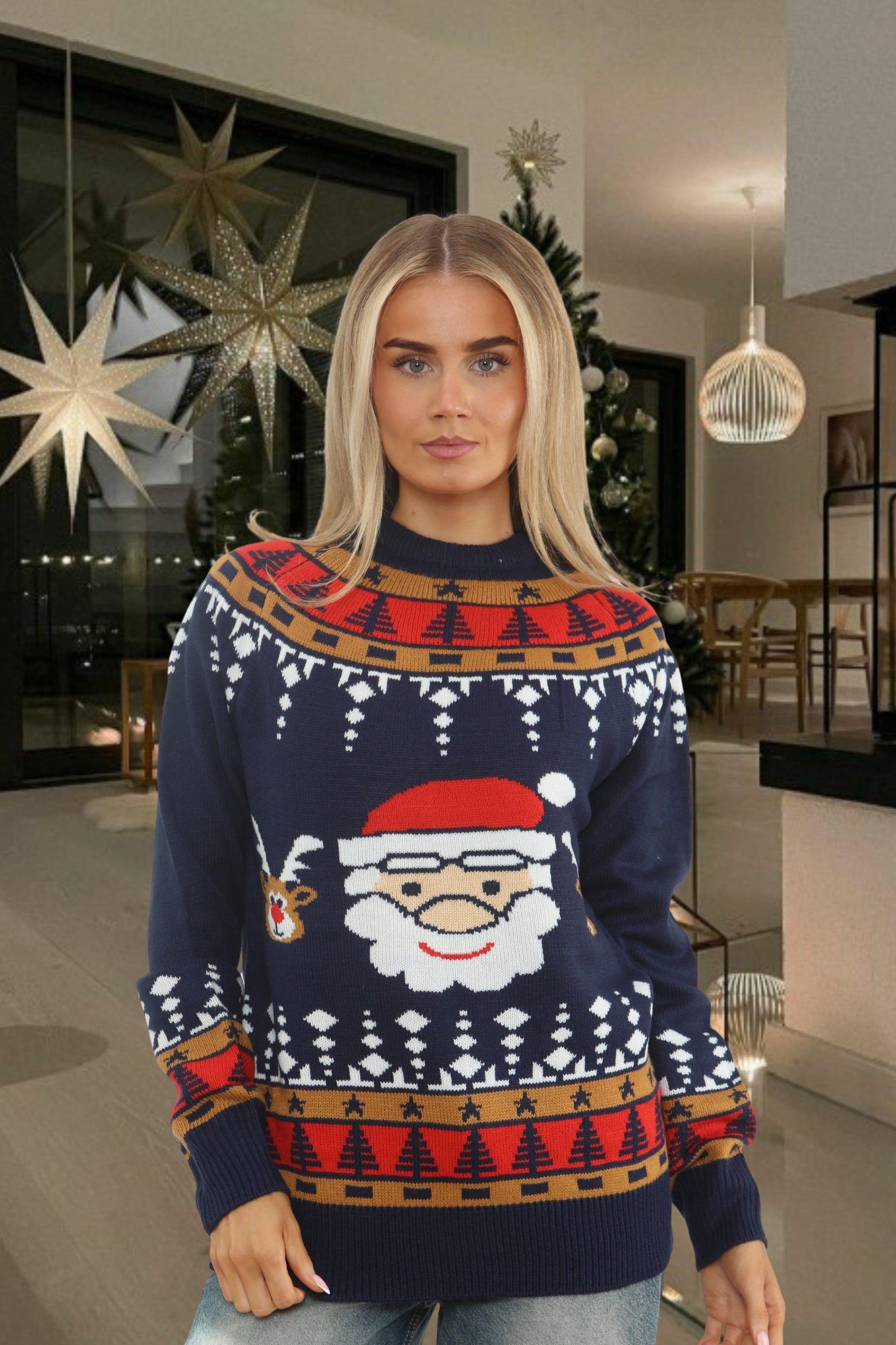 Christmas Snowman Print Oversized Jumper by FEMME LUXE