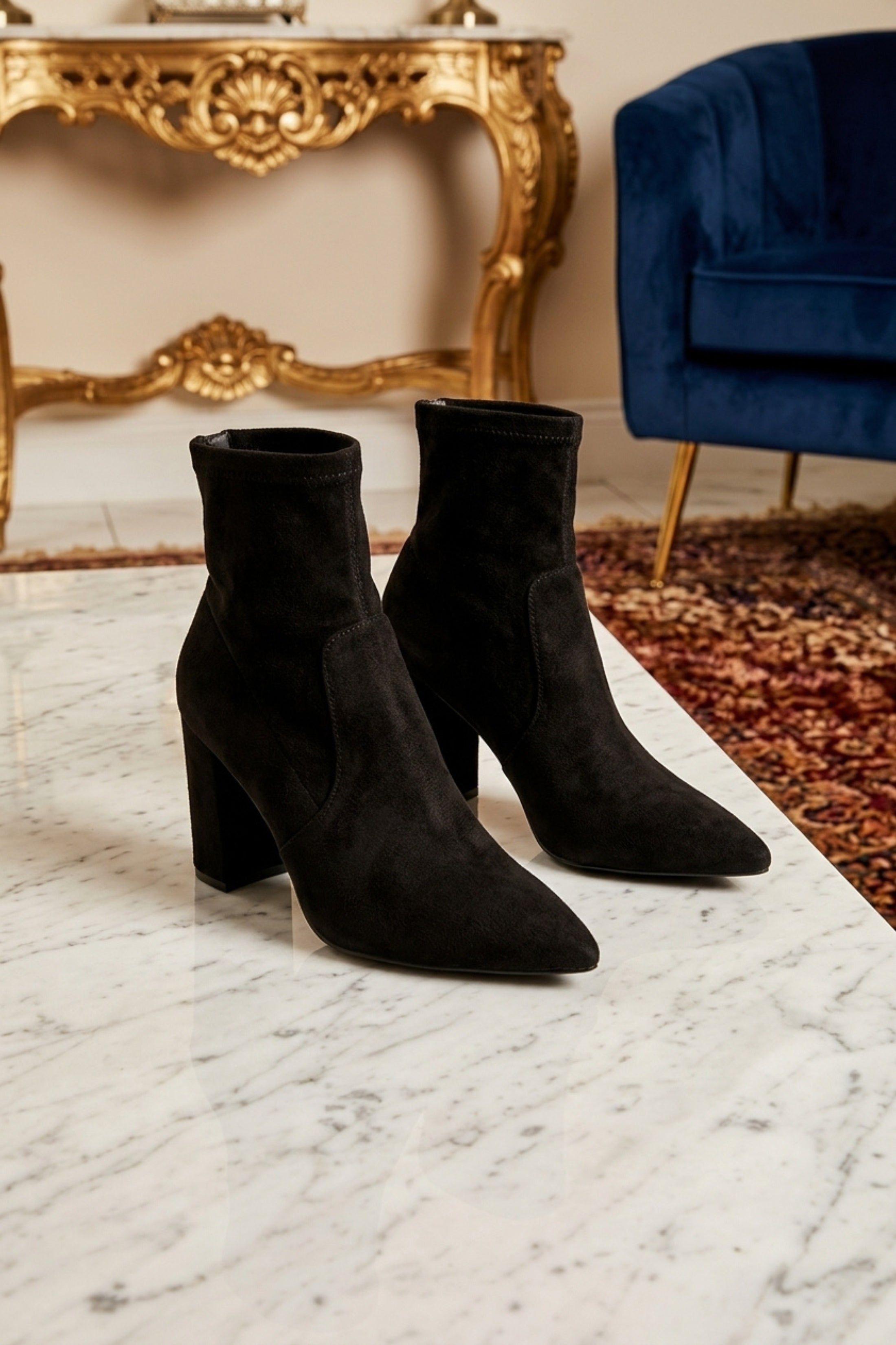 Chunky Heel Ankle Western Boots by FEMME LUXE