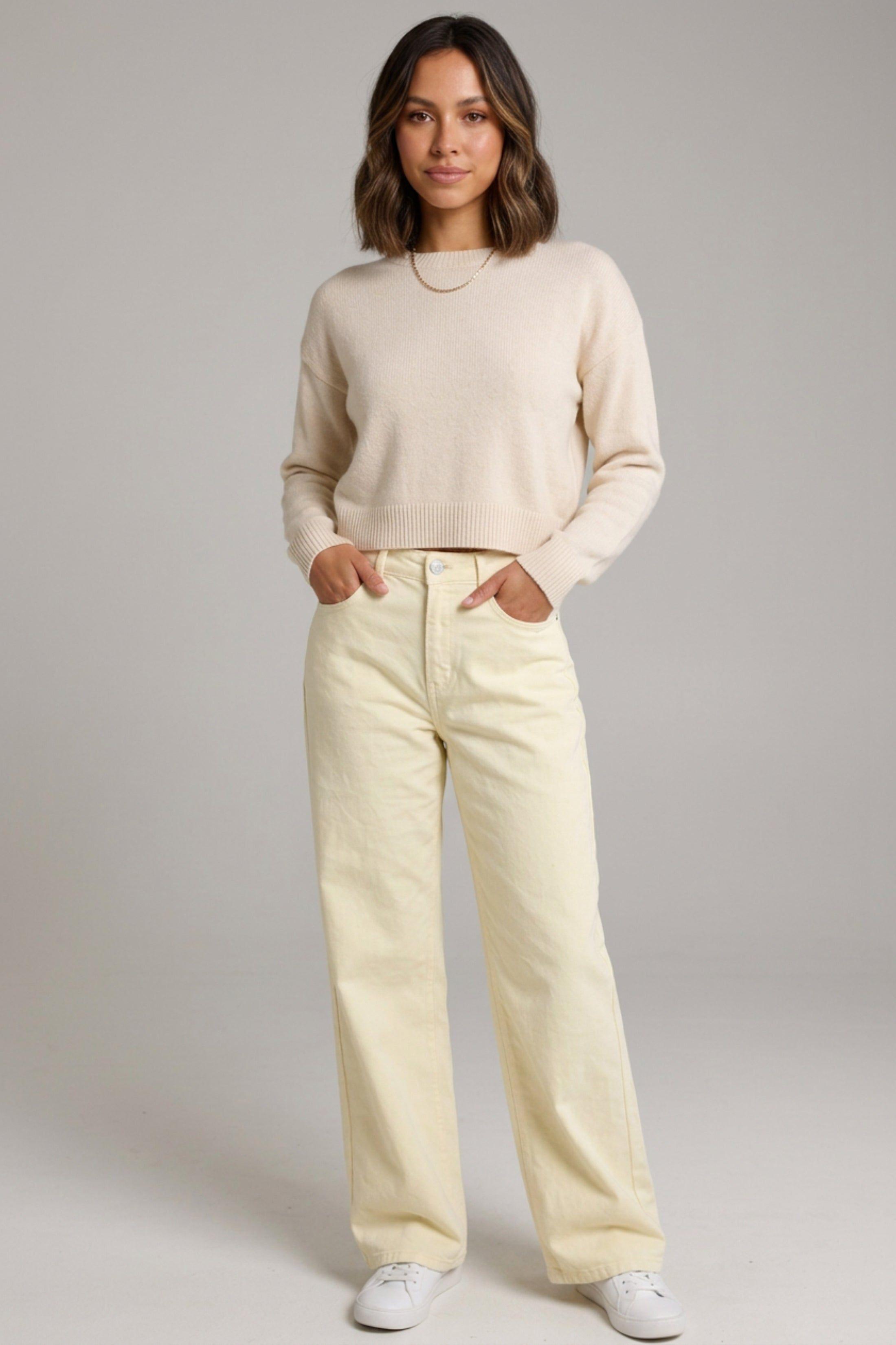 High Waisted Wide Leg Jeans by FEMME LUXE