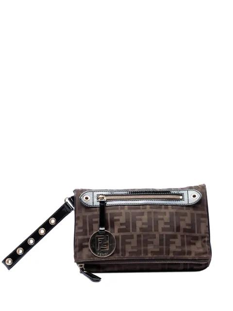 2000-2010 Zucca Canvas Flap Wristlet clutch bag by FENDI