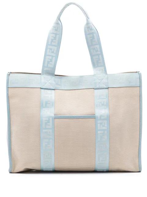 2000-2010 Zucca Trimmed Canvas tote bag by FENDI