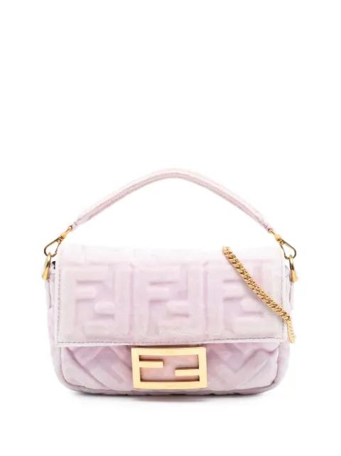 2010-2025 Mini Zucca Embossed Velvet Baguette satchel by FENDI