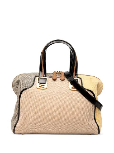 2010-2025 Small Canvas Colorblock Chameleon satchel by FENDI