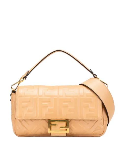 2010-2025 Zucca Embossed Leather Baguette satchel by FENDI