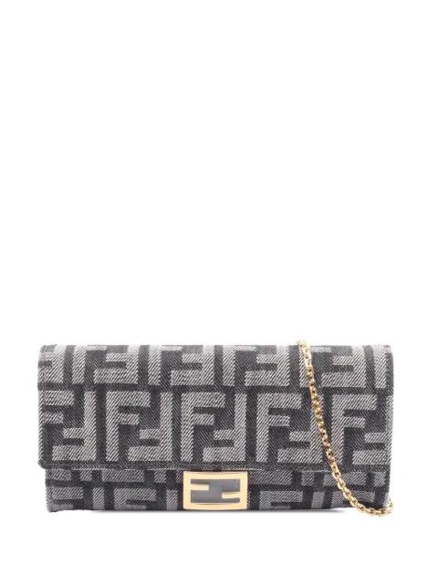2010-2026 FF Jacquard Denim Wallet on Chain crossbody bag by FENDI