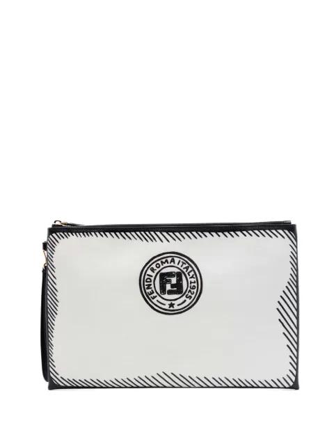 2010-2026 Joshua Vides Leather FF Logo clutch bag by FENDI