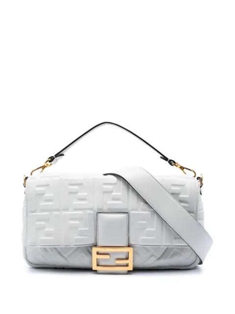 2010-2026 Large Zucca Embossed Leather Baguette satchel by FENDI