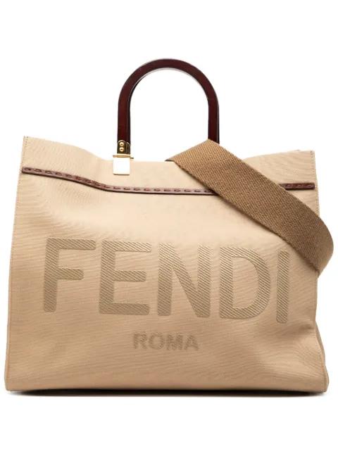2010-2026 Medium Canvas Sunshine Shopper Tote satchel by FENDI