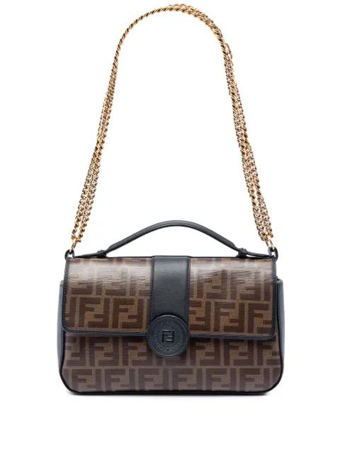 2010-2026 Zucca Crystal Double F Baguette satchel by FENDI