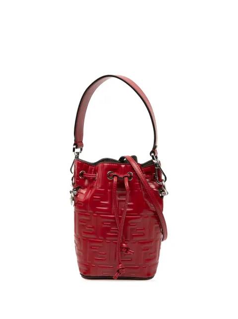 2018 Mini Zucca Embossed Leather Mon Tresor Bucket Bag satchel by FENDI