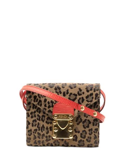 20th Century Mini Leopard Print Canvas Flap crossbody bag by FENDI