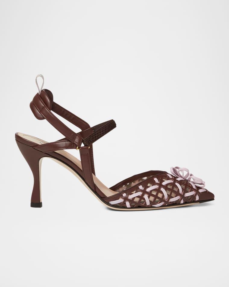 85mm Colibri Leather Slingback Pumps by FENDI