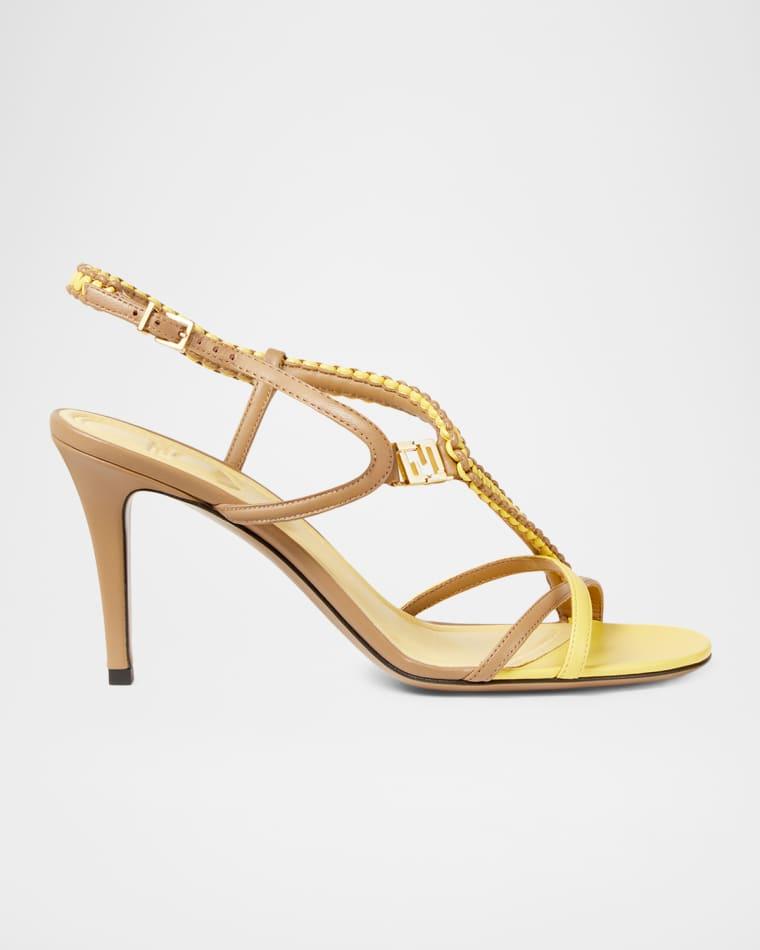 85mm Fold Leather Sandals by FENDI