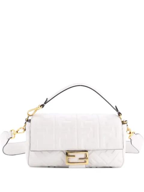 Baguette NM Bag Zucca Embossed Leather Medium crossbody bag by FENDI