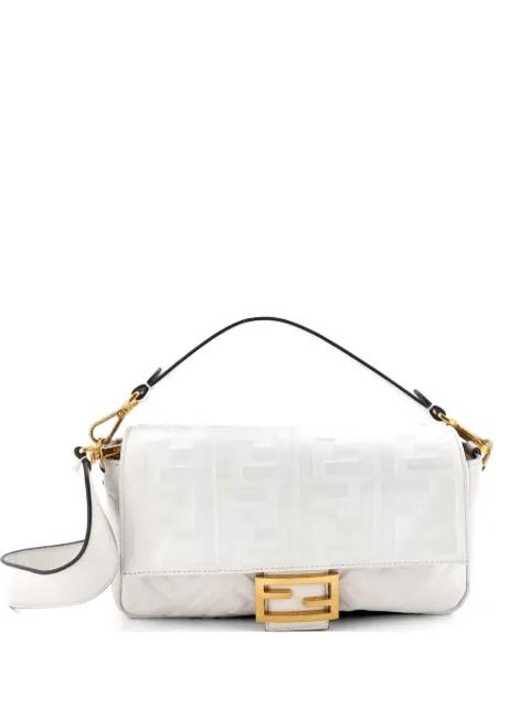 Baguette NM Bag Zucca Embossed Leather Medium crossbody bag by FENDI